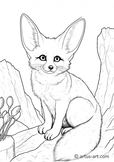 Page de coloriage du renard fennec pour enfants